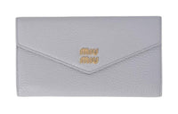 MIU MIU Leather Wallet Large Size Women's Cornflower