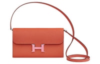 HERMES Constance To Go Epsom Leather Wallets Handheld Shoulder Bag Crossbody Bag Women's Rose Brown