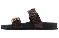 LOUIS VUITTON Bom Dia Rubber Sole Slip-Resistant Slide Slippers Women's Brown