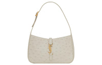SAINT LAURENT LE5A7 Ostrich Leather Shoulder Bag Hobo Bag Handbag Shoulder Bag Women's Light Ivory White
