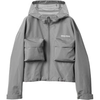 MIU MIU FW24 Jackets Coats Women's Gray White Steel