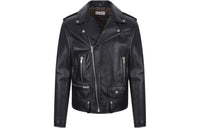 SAINT LAURENT Leather Zipped Biker Jacket