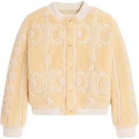 CELINE Triomphe Cardigan Jacket In Curly Lambskin