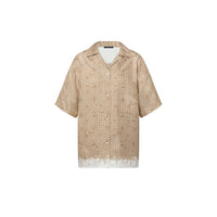 LOUIS VUITTON Monogram Raffia Short-Sleeved Shirt