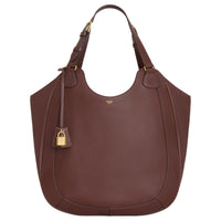 CELINE Calfskin Handbag Regular Women's Chestnut Brown