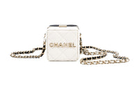 CHANEL Lambskin One Shoulder Crossbody Clutch Women's Black/White