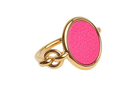 HERMES Goatskin Metal Gold-Plated Rings Women's Gold