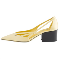 PRADA Chunky Heel High Heels 5.5cm Women's Yellow