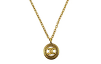 CHANEL 1990-2000s Cc Medallion Pendant Necklace