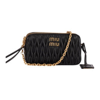 MIU MIU Leather Bowling Bag, Shoulder Bag Mini Women's Black
