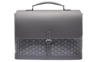 GOYARD Citadin Canvas With Leather Messenger Bag Handbag Briefcase Small Size Unisex Gray