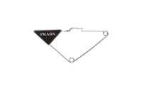 PRADA 925 Sterling Silver Stud Earrings Unisex Black
