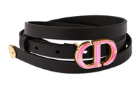 DIOR Leather Belts Women's Black