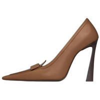 SAINT LAURENT D'Orsay Irregular Heel High Heels 11cm Women's Brown