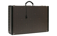 GOYARD Grand Hôtel Canvas With Leather Hard Case Handbag Unisex Black
