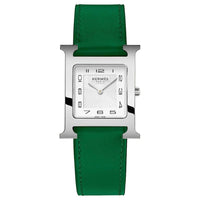 HERMES Wrist Watch Quartz Movement Cowhide Strap 30*26mm White Dial Women's Watch