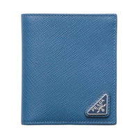 PRADA Saffiano Leather Wallet Women's Pilot Blue