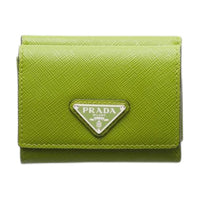PRADA Saffiano Leather Wallet Men's Light Green
