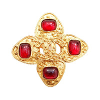 CHANEL 1994 Cc Stone-embellished Brooch