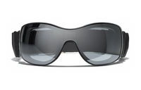 CHANEL Irregular Shape Sunglasses Women's Black