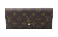 LOUIS VUITTON Leather Wallet Women's Coffee