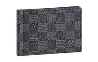 LOUIS VUITTON Cow Leather Card Holder Wallet Regular Men's Gray Black