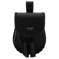 PRADA Calfskin Shoulder Bag Women's Black