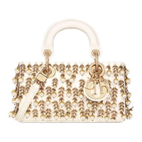 DIOR Cow Leather Shoulder Bag, Crossbody Bag, Handbag Extra Mini Women's Milk White