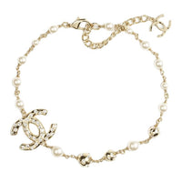 CHANEL Metal, Artificial Pearl Necklaces Women's Gold