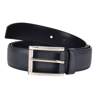 PRADA Solid Color Styling Pin Buckle - Leather Belts Unisex Black