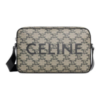CELINE Canvas Crossbody Bag Shoulder Bag Medium Size Men's Light Brown