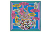 HERMES Silk Scarves Women's Blue