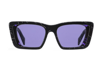 PRADA Acetate Irregular Shape Sunglasses Women's Black