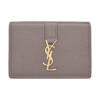 SAINT LAURENT Calfskin Wallet Women's Misty Brown
