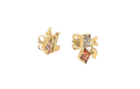 LOUIS VUITTON Metal Stud Earrings Women's Gold