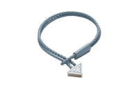 PRADA Leather Enamel Metal Bracelets Men's Blue