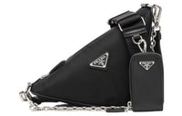 PRADA Nylon Triangle Bag Portable Crossbody Bag Shoulder Bag Women's Black