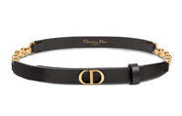 DIOR 30 Montaigne Leather Belts Women's Black