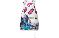 LOUIS VUITTON Cosmic Basketball Print Cinched Balloon Dress
