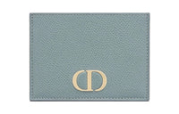 DIOR 30 Montaigne Grain Calfskin Card Holder Women's Cloud Blue