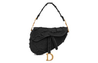 DIOR Saddle Canvas Saddle Bag Handbag Shoulder Bag Women's Black