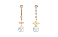 LOUIS VUITTON Blossom Long Earrings 3 Golds And Diamonds