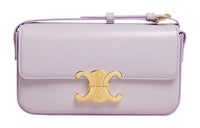 CELINE Triomphe Cow Leather Shoulder Bag, Handbag, Shoulder Bag Women's Candy, Lavender