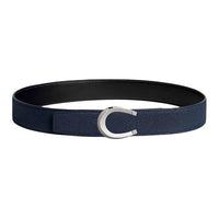 HERMES Calfskin Leather Belts Men's Blue Width: 3.8CM
