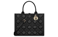 DIOR BookTote Cow Leather Tote Bag, Shopping Bag, Handbag Medium Size Women's Black