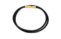 SAINT LAURENT Leather Metal Bracelets Women's Black