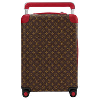 LOUIS VUITTON Horizon Coated Canvas With Cow Leather Trim Suitcase Luggage Unisex Deep Red & Brown