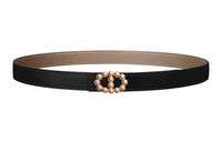 HERMES Leather Belts Women's Black/Elephant Gray