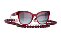 CHANEL Acetate Irregular Shape Sunglasses Women's Purple