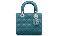 DIOR Lady Dior Sheepskin Dior Bag Shoulder Bag Women's Deep Sea Blue